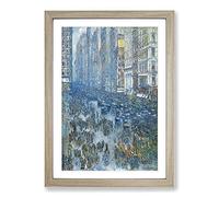 Fifth Avenue by Childe Hassam Framed Print | A2 Oak Framed Wall Art | Ready to Hang | Modern Nature Picture | Living Room Bedroom Lounge Office