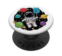 Fifth Birthday Astronaut Planets 5th Cute Adorable Space PopSockets Adhesive PopGrip