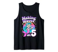 Fifth Birthday Mermaid Making Waves At 5 Girl Tank Top