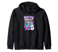 Fifth Birthday Mermaid Making Waves At 5 Girl Zip Hoodie