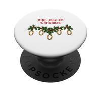 Fifth Day Of Christmas - Twelve Days Of Christmas PopSockets Adhesive PopGrip