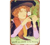 Fifth Exhibition Of The Salon Of 100 Vintage Illustration Art Deco Vintage French Wall Art Nouveau French Advertising Vintage Poster Prints Art Nouveau Decor Metal Tin Signs Room Stuff Wall Decor Sign