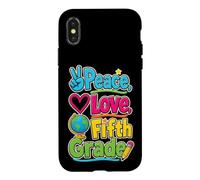 Fifth Grade Peace Love First Day Of Elementary School Case for iPhone X/XS