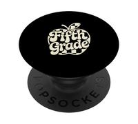 Fifth Grade Retro Apple Back To School PopSockets Adhesive PopGrip