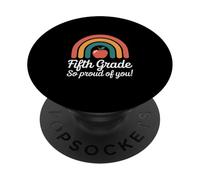 Fifth Grade So Proud Of You Rainbow Graduation PopSockets Adhesive PopGrip