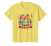 Fifth Grade Squad Girls Rock This Year School Spirit T-Shirt, Kids, Lemon, 3 Years