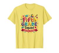 Fifth Grade Squad Girls Rock This Year School Spirit T-Shirt, Men, Lemon, L