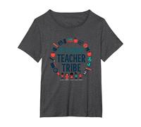 Fifth Grade Teacher Tribe: Inspiring Educators Unite T-Shirt, Women's Plus, Dark Heather Grey, 5X