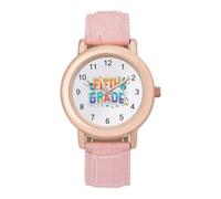 Fifth Grade Women's Wrist Watch Easy Reader with Leather Strap Analog Display Wonderful Ladies Gifts