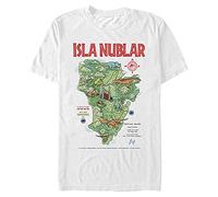 Fifth Sun Jurassic Park Isla Nublar Dinosaur Map Adult T-Shirt - White - S