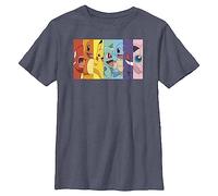 Fifth Sun Kids' Pokemon Poke Rainbow Boys Short Sleeve Tee Shirt, Navy Blue Heather, XL