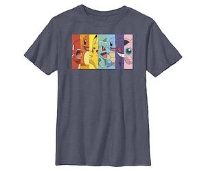 Fifth Sun Kids' Pokemon Poke Rainbow Boys Short Sleeve Tee Shirt, Navy Blue Heather, XL