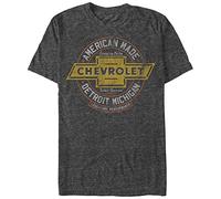Fifth Sun Men's Distressed Chevrolet Logo T-Shirt, Char HTR, Medium