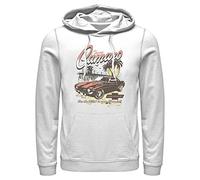 Fifth Sun Men's General Motors Lt Vintage Camaro Pullover Hoodie Hooded Sweatshirt, White, M