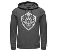 Fifth Sun Men's Nintendo Link Shield Pull Over Hoodie, Charcoal Heather, 2X
