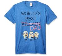MINIONS Men's Officially Licensed Tees Shirt, Blue//Best Dad, Large
