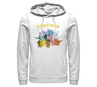 Fifth Sun Men's Pokemon Eeveelutions Pull Over Hoodie, White, L