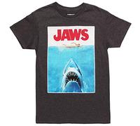 Fifth Sun Men's Retro Jaws Poster T-Shirt, Charcoal Heather, Medium