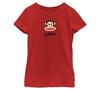 Fifth Sun Paul Frank Julius Head and Name Girls Short Sleeve Tee Shirt, Red, M