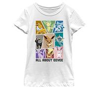 Fifth Sun Pokemon Eeveelution Girls Short Sleeve Tee Shirt, White, X-S