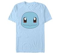 Fifth Sun Pokemon Squirtle Big Face Young Men's Short Sleeve Tee Shirt, Light Blue, XS