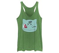Fifth Sun Women's Bulbasaur Face Shirt, Envy Green, L