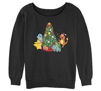 Fifth Sun Women's Pokemon Christmas Tree Shirt, Black, 4XL