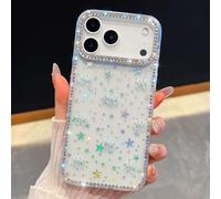 FIFTHAVE Bow Case for iPhone 17 Pro Mobile Phone Case Glitter, Cute Girl Protective Case iPhone 17 Pro Silicone Case Aesthetic Cute Soft TPU Diamond Women Shockproof Cover Transparent 02