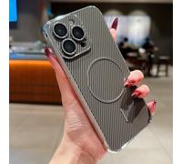 FIFTHAVE Case for iPhone 16 Plus Compatible with Magsafe, Magnetic Mobile Phone Case for iPhone 16 Plus, Carbon Fibre Design Case, Thin Protective Case, Robust, Shockproof, Polycarbonate, Carbon