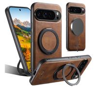 FIFTHAVE For Google Pixel 7 Magnetic Case with Stand PU Leather Mobile Phone Case Google Pixel 7 with Wireless Charging Protective Case Magnetic Mobile Phone Holder Shockproof Case Bumper Cover Brown