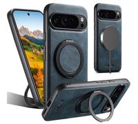FIFTHAVE For Google Pixel 7A Magnetic Case with Stand PU Leather Mobile Phone Case Google Pixel 7A with Wireless Charging Protective Case Magnetic Mobile Phone Holder Shockproof Case Bumper Cover Blue