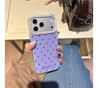 FIFTHAVE For iPhone 14 Pro Case Polka Dot, Glitter Mobile Phone Case iPhone 14 Pro Silicone Case Girls Cute Polka Dot Protective Case Soft TPU Thin Case Diamond Women Shockproof Cover Purple