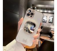 FIFTHAVE For iPhone 16 Plus Case with Mirror, Silicone Mobile Phone Case iPhone 16 Plus Glitter Diamond Protective Case Women Girls Makeup Mirror Case Soft TPU Case Slim Aesthetic Shockproof Cover