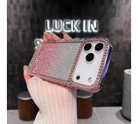 FIFTHAVE Glitter Case for iPhone 17, Diamond Mobile Phone Case iPhone 17 Glitter Rhinestone Protective Case Girls Shiny Diamonds Case Bling Crystal Beautiful Silicone TPU Cover for Women Pink
