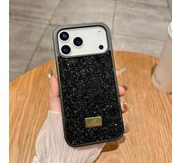 FIFTHAVE Glitter Case for iPhone 17, Luxury Diamond Mobile Phone Case iPhone 17 Protective Case with Shiny Diamonds Rhinestone Case for Girls Soft TPU Shockproof Thin Women Cover Black