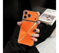 FIFTHAVE Handyhülle für iPhone 17 Air Hülle,Hart PC Case iPhone 17 Air Ultradünne Schutzhülle Luxus Laser Mädchen Case Robust Stoßfest Galvanisiertes Slim Bumper Cover Orange