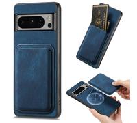 FIFTHAVE Magnetic Mobile Phone Case for Google Pixel 6A, Case with Card Slot, Magnetic Wallet Protective Case, Removable Card Holder for Pixel 6A, Skin-Friendly, Scratch-Resistant Cover, Blue