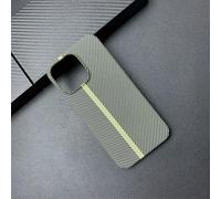 FIFTHAVE Ultra Thin Lightweight Matt Mobile Phone Case for iPhone 14 Carbon Fibre Texture Protective Case Slim Robust PC Case Carbon Pattern Scratch-Resistant Shockproof Cover Yellow