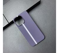 FIFTHAVE Ultra Thin Lightweight Matte Mobile Phone Case for iPhone 15 Plus Carbon Fibre Texture Protective Case Slim Robust PC Case Carbon Pattern Scratch-Resistant Shockproof Cover Purple 01