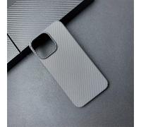 FIFTHAVE Ultra Thin Lightweight Matte Mobile Phone Case for iPhone 16 Pro Max Carbon Fibre Texture Protective Case Slim Robust PC Case Carbon Pattern Scratch-Resistant Shockproof Cover Silver 02