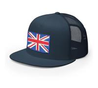 FifthRiver Union Jack London England Retro Trucker Hat for Men Women, Embroidered UK Flag, Adjustable, Classic Snapback Mesh Dad Cap Souvenir (UK, Alpha, One Size, UJ Navy)
