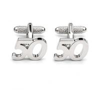 Fifty Cufflinks for Men - Onyx Art CK1040 Number 50 Novelty Cuff Links, 50th Birthday Gift, Anniversary Present and Formal Shirt Accessory