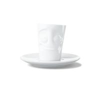 Fifty Eight T02.12.01 Espresso Mug and Saucer (Pleasure), Hard Porcelain, White