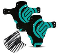 FIFTY-FIFTY 2-Pack Mountain Bike Fender, MTB Mudguard, Front and Rear Compatible Bicycle Mudguard, Fits 26", 27.5", 29", Plus Size and Fat Bike Wheel Sizes (Turquoise)