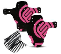 FIFTY-FIFTY 2-Pack Mountain Bike Fender, MTB Mudguard, Front and Rear Compatible Bicycle Mudguard, Fits 26", 27.5", 29", Plus Size and Fat Bike Wheel Sizes (Pink)