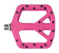 FIFTY-FIFTY Mountain Bike Pedals, Non-Slip MTB Nylon Composite, 9/16" Bicycle Pedals, Lightweight and Wide Flat Platform (Pink)
