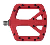 FIFTY-FIFTY Mountain Bike Pedals, Non-Slip MTB Nylon Composite, 9/16" Bicycle Pedals, Lightweight and Wide Flat Platform (Red)