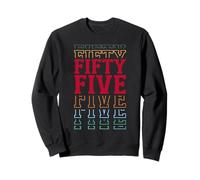 Fifty Five 55th Birthday Retro Layered Text 55 Year Old Sweatshirt