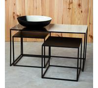 Fifty Five South Coffee & Side Table Set Rasmus Metal Ombre Black/White 3 Piece