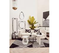 Fifty Five South Coffee Table Walsa Triangle Solid Mango Wood Whitewash
